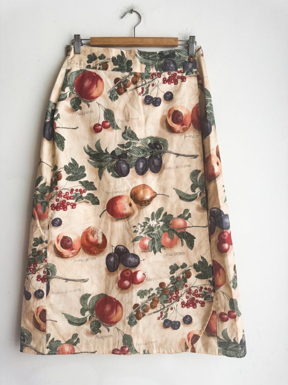 Vintage Berry Ellen Fruit Print Cotton A line Skirt  M